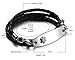 JF.JEWELRY Medical Alert Bracelets for Women Men | Personalised Custom 3-Layers Braided Leather Emergency Medical ID Bracelets, All Black Wristband, 7.5 Inches