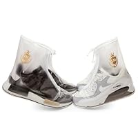 Waterproof Shoe Covers | Reusable, Slip Resistant | Rain Shoe Covers | Cycling, Outdoor Over Shoes | Rubber Galoshes for Men Women Kids (XXL: Sole length 31.5 cm/12.4 inch)