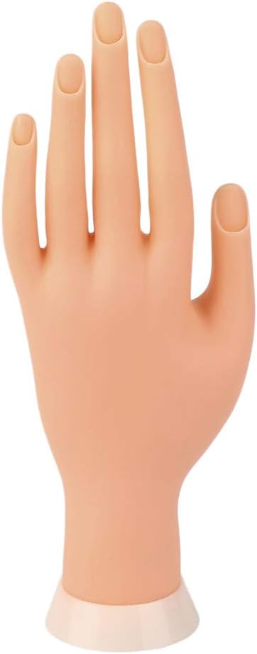 tyrrdtrd Bendable Soft Manicure Practice Model Nail Art Training Faux Hand