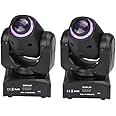 XPCLEOYZ Stage Lights Moving Head Light 8 Gobos 8 Colors 11 Channels 2PCS 60W Spotlight DMX 512 with Sound Activated for Wedding DJ Party Stage Lighting (70W-2pcs)