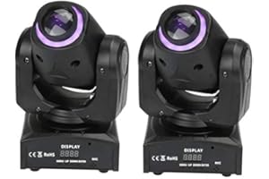 XPCLEOYZ Stage Lights Moving Head Light 8 Gobos 8 Colors 11 Channels 2PCS 60W Spotlight DMX 512 with Sound Activated for Wedd