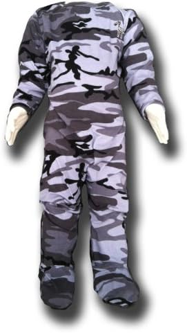 EZ1Z Long John Baby Body Suit (3-6, Army Camo)