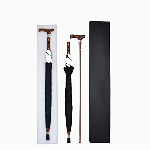 Walking Stick Umbrella Old Man Dedicated Umbrella Long Handle Clear Rain Dual Use Non-Slip Climbing Multifunction Cane Parasols (Color : Blue)