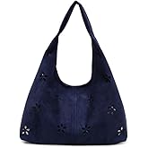 Suede Hobo Bags for Women Suede Tote Bag Slouchy Shoulder Underarm Bag Crescent Hobo Handbag Satchel Vintage Fall Purse