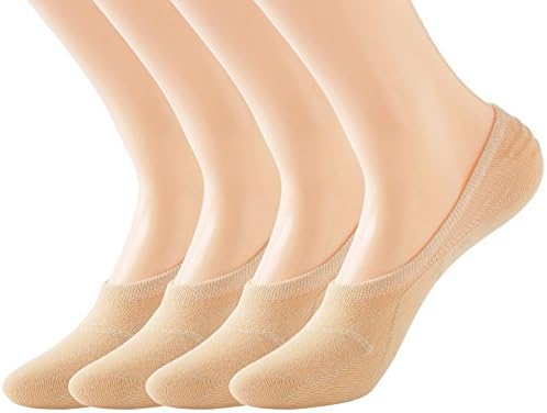 Women No Show liner Socks Middle Profile Low Cut Cotton Running Socks Non Slip Flat Boat Line 12 8 Pack of 4
