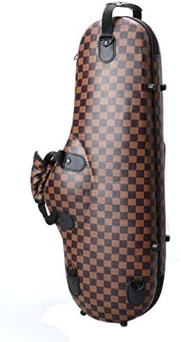 Smartey Glarry High Grade Cloth Case with Leather Surface for Alto Saxophone Coffee Padded Carrying Backpack