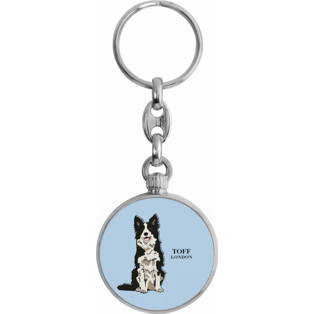 Toff London Black And White Border Collie Dog Keyring