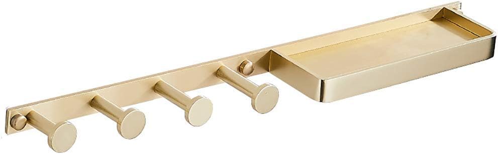 Y DWAYNE Kleiderhaken mit 4 Haken und Regal Messing Rundmantel Haken
