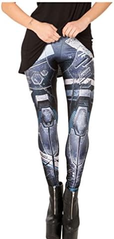 SUNY Women Robot Character Leggings Capris Sports Fitness Plus Size Pants XXL
