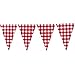 Fun Express Large (plastic) Red and White Checkered Gingham pennant banner - 24 feet long