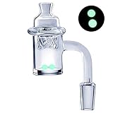 14mm Male 90 Degree 4mm Wall Thick Quartz with Glow Ball Glass Collector