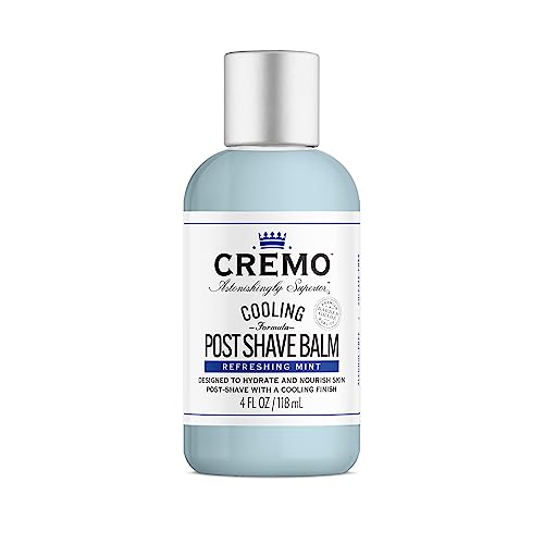 CREMO COOLING FORMULA POST SHAVE BALM, SOOTHES, COOLS AND PROTECTS SKIN FROM SHAVING IRRITATION, DRYNESS AND RAZOR BURN, 4 OZ
