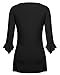 Fiit and Flare Tops, Helloacc Womans 3 4 Sleeve Tunic Style Shirts Flattering blouse, Black, Large