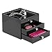 InterDesign Office Desk Organizer – Cabinet with 3 Slim Storage Drawers for Highlighters, Paper Clips, Scissors and Office Accessories, Black