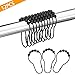 Yapicoco Shower Curtain Hooks Rings for Bathroom, 12PCS Bronze Stainless Steel Rust Resistant Shower Curtain Rings for Shower Curtains, Kitchen Utensils, etc. (Matte Black)