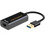 USB to Ethernet, USB 3.0 Network Adapter, CableCreation USB to RJ45 Gigabit Ethernet Adapter, USB 3.0 to 10/100/1000 Gigabit Ethernet, No Driver Required, Black
