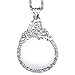 WaMLFac Unique Vintage Silver Color Ornate Elegant Long Chain Magnifying Glass Pendant Necklaces for Mothers Day
