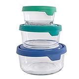 Anchor Hocking (6 Piece) Trueseal Glass Storage Containers With Lids 2 Cup 4 Cup 7 Cup Round Nesting