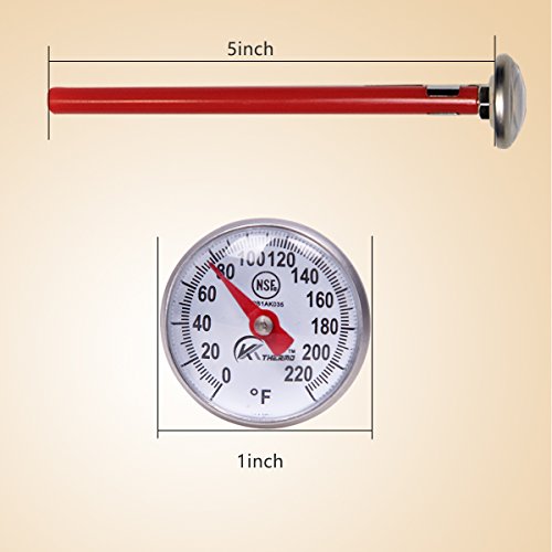 KT THERMO Instant Read 1-Inch Dial Thermometer(4-PACK),Best For The Coffee Drinks,Chocolate Milk Foam - Thumbnail 4