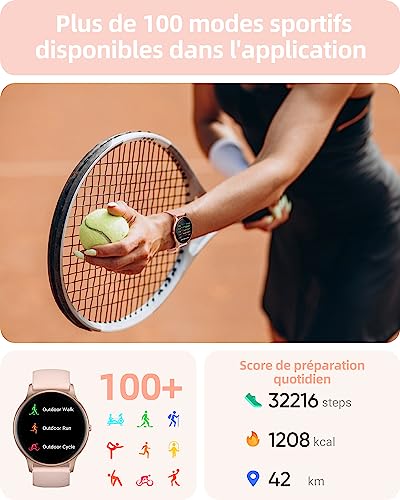 Parsonver Women's Smart Watch with Bluetooth Calls, Sports Watch with 100+ Sports, IP68 Waterproof, Sleep Monitor, Heart Rate Monitor, Pedometer, Smartwatch for Android & iOS, SPROD1, Rose Gold
