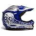 TMS Youth Kids Blue/silver Skull Dirt Bike Motocross Helmet Mx (Large)