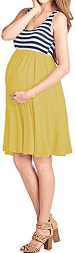 Sexymee Women Pregnanc Dress Ruched Round Neck Maternity Dresses