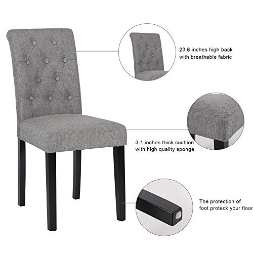 Dining Chairs Set of 4 Upholstered Dining Room Chairs, Button Tufted