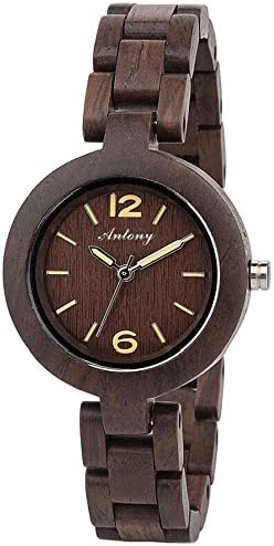 Amassan Natural Handmade Wooden Watches Women Fashion Antique Wood Watch Analog Quartz Wristwatch