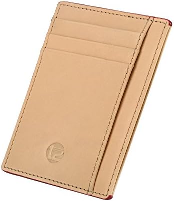Wallets for Men Rfid Blocking Wallet Top Grain Cow Hide Leather Druable (Ivory Tint)
