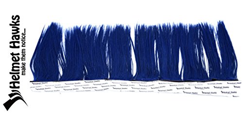 Helmet Hawks Motorcycle, Ski or Snowboard Helmet Mohawk w/Sticky Hook and Loop Fastener Adhesive (8) Hair Patches 2" long x 6" Tall - Deep Ocean Blue