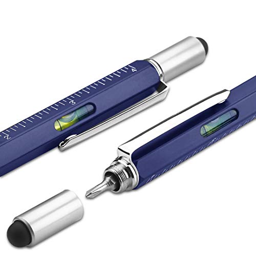 Screwdriver Pen Pocket Multi Tool Kit 6 in 1 - (2 Pack) Multi-Functional DIY Tool Set with Screwdriver, Stylus, Level Tool, Screwdriver Set & Tool Ruler with Phillips Flathead Bit - Perfect Mens Gift
