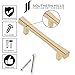 Southern Hills Brushed Brass Cabinet Handles- 5 Pack – 3.75 Inch Screw Spacing – 5.75 Inches Total Length - Satin Brass Drawer Pulls, Modern Cabinet Hardware SHKM027-BRS-5