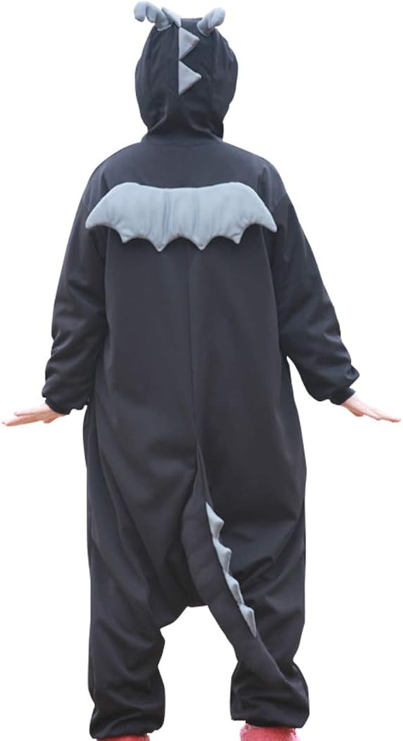 Lifeye Men Women Black Dragon Pajamas Animal Cosplay Costume: Clothing