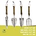 Wood Garden Hand Tools, 4-Piece Set, Stainless Steel - Heavy-Duty Gardening Tool Kit for Women with Trowel, Transplanter, Hand Fork, All-Purpose Weeder - Beautiful Planting Gift Sets