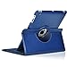 ipad 2/3/4 Case,Uvital 360 Degree Rotating PU Leather Case with Screen Protector Cover,Multi-angle Stand Folio Cover with Smart Wake Up Sleep for iPad 2 3 4(Navy Blue)