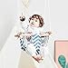 Secure Canvas Baby Swing with Safety Belt, Wooden Hanging Swing Seat Chair - Indoor Outdoor, Baby Hammock Swing for Infant and Toddler (Blue)