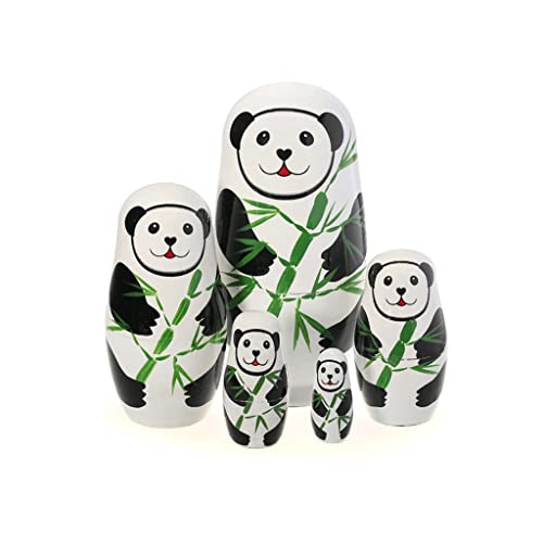 LJZOEM Stacking Dolls Nesting Doll 5 Pieces Russian Matryoshka Dolls Handmade Wooden Nested Dolls Suitable for Christmas Home Décor Decoration