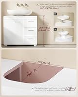 VASAGLE Vanity Unit 3 Drawers 2 Compartments 30 x 70 x 64 cm Cloud White view 10