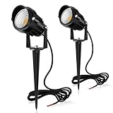 MEIKEE 7W LED Landscape Lights Low Voltage Outdoor Spotlight Led Pathway Lights Landscape Light Warm White IP66 Waterproof for Driveway, Yard, Lawn, Flood, Swimming Pool,Outdoor Garden Lights (2 Pack)