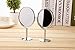 Adecco LLC Mini Stainless Steel Two-Sided 2X Magnification Personal Portable Makeup Mirror Swivel Round Facial Mirror (oval mirror)