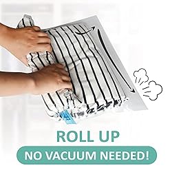 16 Travel Compression Bags Vacuum Packing, Roll Up