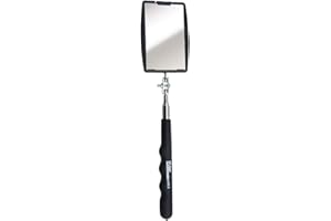 Ullman Devices HTK-2 Rectangular Inspection Mirror - Swivel Free Telescopic Mirror with Quick Release Tab, Stainless Steel Handle