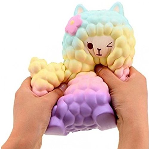 Jumbo Sheep Squishy Cute Alpaca Galaxy Super Slow Rising Scented Fun Animal Toys Decompression Squeeze Toys Dolls for Collection Gift by Sunfei (Colorful)