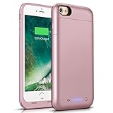 iPhone 6S Plus 6 Plus Battery Case 6800mAh TQTHL Portable Charger Case Rechargeable Extended Battery Pack Protective Backup Charging Case Cover for iPhone 6 Plus / 6s Plus 5.5 inch-Rose Gold