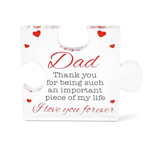Acrylic Plaque, Dad Acrylic Sign and Plaque,Simple Love Heart Design, Thank You Text for Dad Gift for Dad, Birthday Gift for Dad, Gift for Dad, Gift for Dad from Son