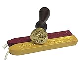 ArtCastle 1 Piece Seal Stamp with 2 Piece Manuscript Sealing Seal Wax Sticks( Wine Red & Gold)
