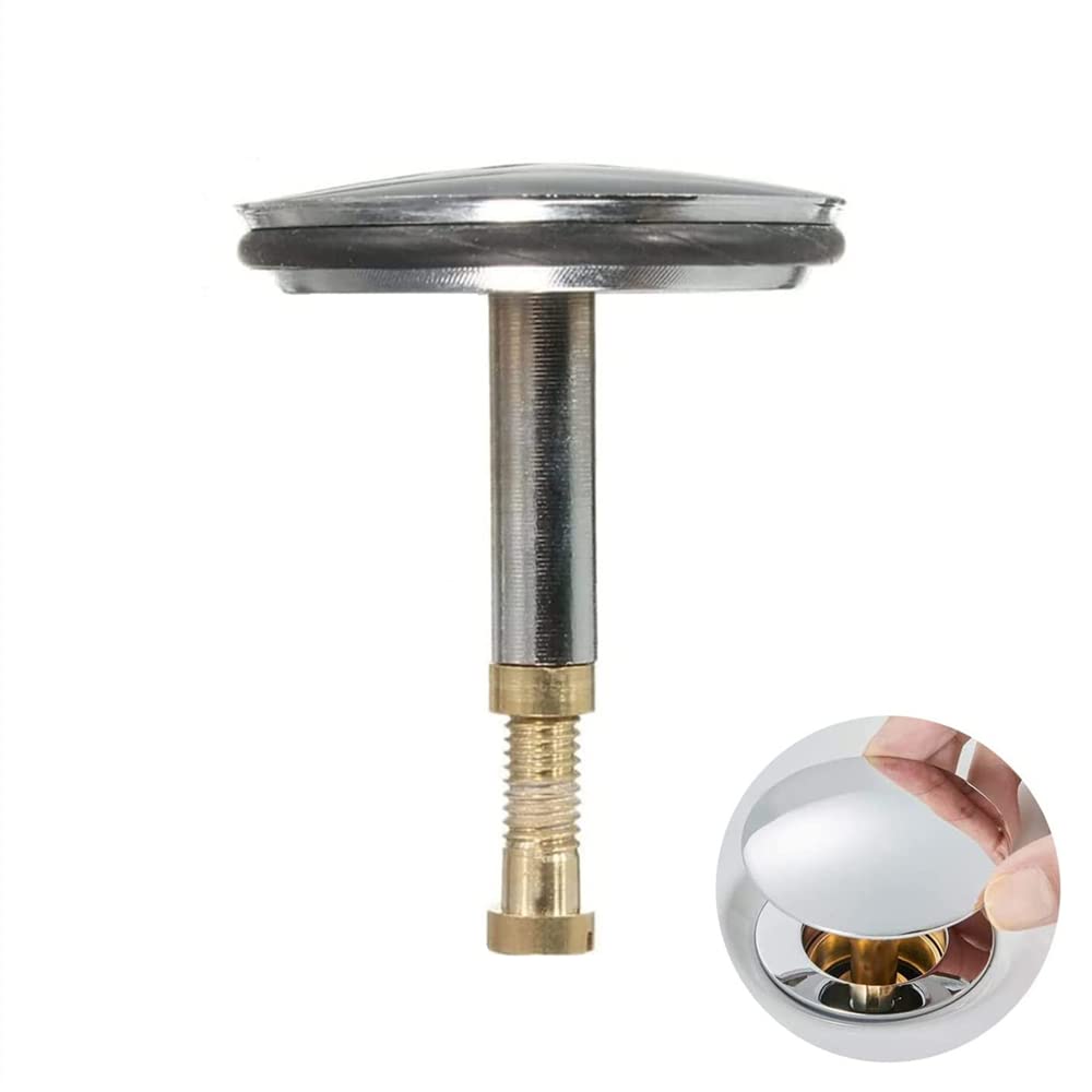 Sink Plug Bathtub Chock Plug Concealed Bathroom Sink Stopper Basin Sink Plug Solid Brass Chrome Plating for Washbasin Kitchen Bathroom Sinks