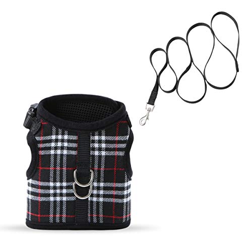 WZPB Cat Harness and Leash Set- Adjustable Soft Mesh Cat Harness for Walking Escape Proof (M, Black) - Thumbnail 4