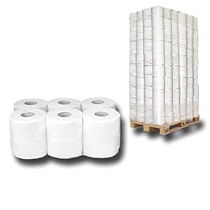 Pallet jumbo toiletpapier, jumbo rollen, wc-papierrollen, 2-laags cellulose ca. 18cmx150m – Premium
