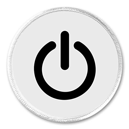 A&T Designs Power Button Symbol 3" Sew On Patch Computer Nerd Geek